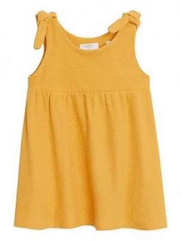 Mango Baby Girls Tie Shoulder Dress - Mustard