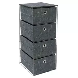 JVL Shadow 4 Drawer Wide Fabric Storage Tower