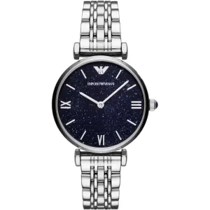 Emporio Armani Womens Two-Hand Stainless Steel Watch - Silver