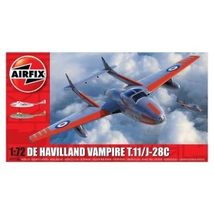 De Havilland Vampire T.11 / J-28C 1:72 Series 2 Air Fix Model Kit