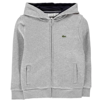 Lacoste Junior Boys Basic Zip Hoodie - Grey Marl