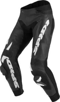 Spidi RR Pro Warrior Motorcycle Leather Pants, black-white, Size 56, black-white, Size 56