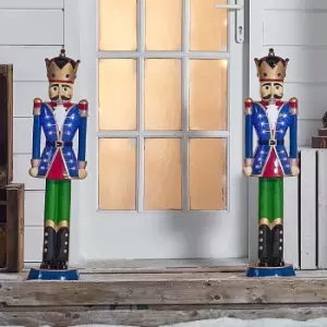 The Winter Workshop 3ft Blue Christmas Norbert The Nutcracker With Crown