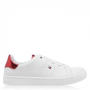 Tommy Hilfiger Flag Lace Trainers - White/Red X010