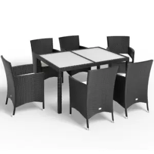 Polyrattan Garden Furniture Set 13 Pcs Black Stackable