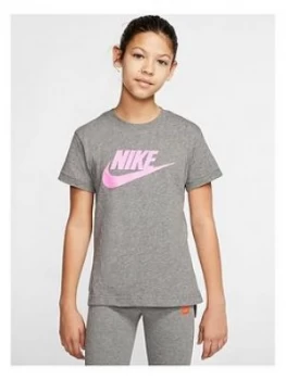 Nike Nsw Older Girls Futura T-Shirt - Grey/Pink