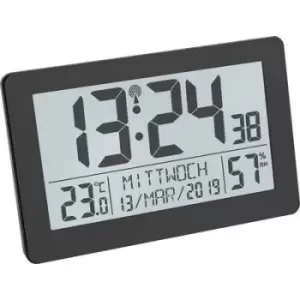 TFA Dostmann 60.2557.01 Radio Radio clock 206mm x 30 mm x 130 mm Black Large display