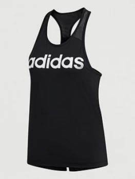 adidas Linear Designed 2 Move Tank, Black/White, Size L, Women