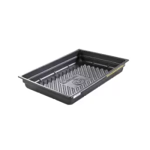 EcoPolyBlend Spill Tray, Dims 38"W x 26"D x 5-1/2"H, indoor or outdoor use, rigid poly, Black.