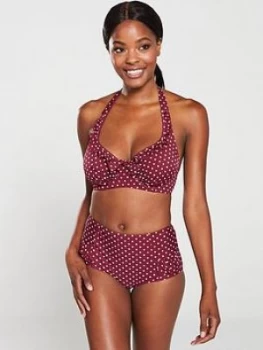 Pour Moi Hotspots Control Bikini Brief - Sangria, Sangria, Size 8, Women