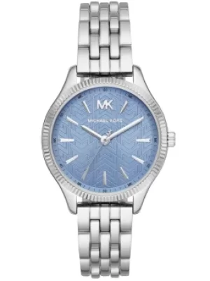 Michael Kors Ladies Lexington Stainless Steel Blue Dial Bracelet...