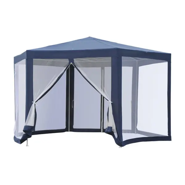 Outsunny Garden Hexagonal Gazebo Outdoor Canopy Patio Party Tent Market Marquee 84C-044BU