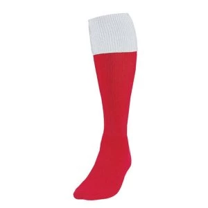 Precision Red/White Turnover Football Socks UK Size 3-6