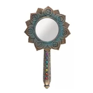 Bronze Chakra Flower Hand Mirror