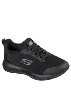 Skechers Squad Sr Slip On Athletic Slip Resistant Trainers, Black, Size 8, Women