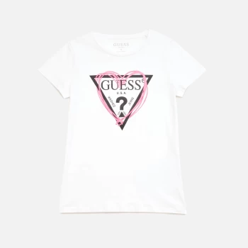 Guess Girls Short Sleeved T-Shirt - True White - 10 Years