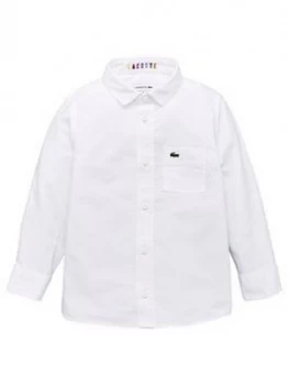 Lacoste Boys Classic Oxford Shirt - White, Size 10 Years