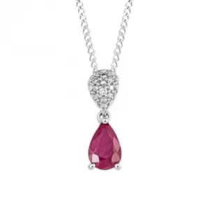 Ruby and Diamond White Gold Droplet Pendant GP2303R