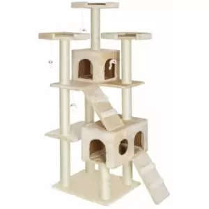 Tectake - Cat tree scratching post Knuti - cat scratching post, cat tower, scratching post - beige