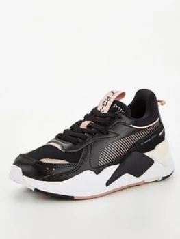 Puma RS-X Mono Metal Womens Trainers - Black/Gold, Size 6, Women