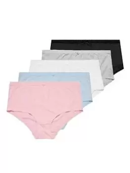 Yours 5pk Solid Full Briefs, White, Size 18-20, Women