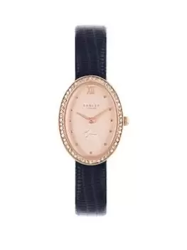 Radley Ladies Rose Gold Plated Oval Case Ink Strap Watch Ry21362