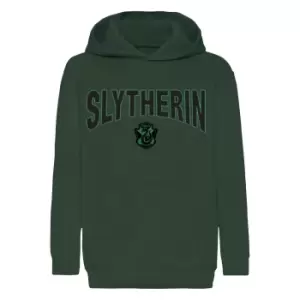 Harry Potter Boys Slytherin Shield Hoodie (5-6 Years) (Green)