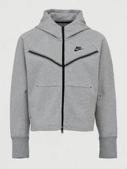 Nike NSW Tech Fleece Full Zip Hoodie - Dark Grey Heather, Size L, Women