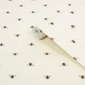 Joules Cream Bee Smooth Wallpaper