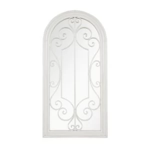 La Hacienda Aston & Wold Antique White Arch Framed Garden Mirror 970mm X 490mm