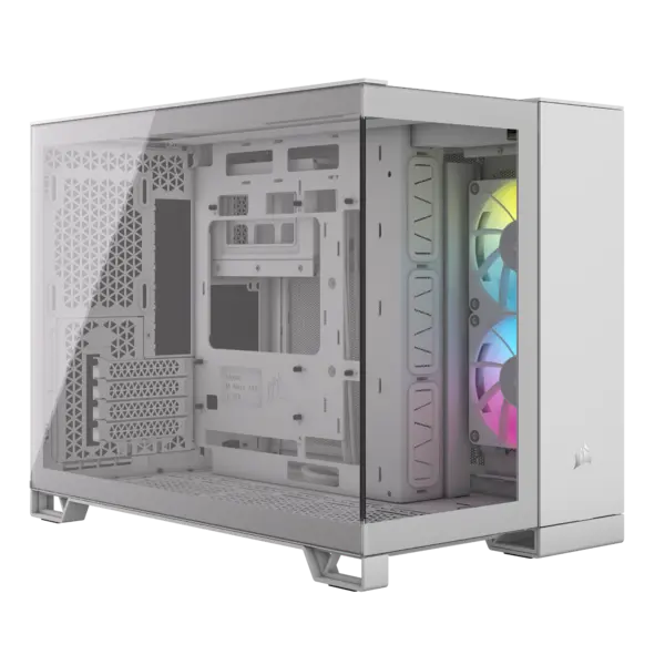 Corsair 2500X RGB Tempered Glass Micro ATX Dual Chamber PC Case - White - CC-9011268-WW