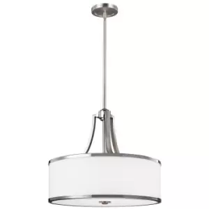 4 Bulb Ceiling Pendant Light Fitting Satin Nickel/Chrome LED E27 60W Bulb