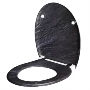 Soft Close Toilet Seat Granite Design with Quick Release