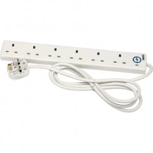 Draper 6 Socket Protected Extension Lead 2m