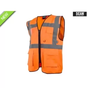 Scan SCAHVUWXLO Hi-Vis Utility Waistcoat Orange XL (48in)