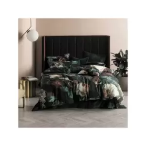 Winona Floral 100% Cotton Duvet Cover Set, Ivy, King - Linen House