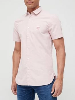 Hugo Boss Magneton Short Sleeve Shirt Pastel Pink Size L Men