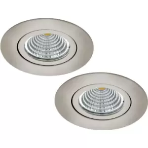 2 PACK Wall / Ceiling Flush Round Downlight Satin Nickel Spotlight 6W LED