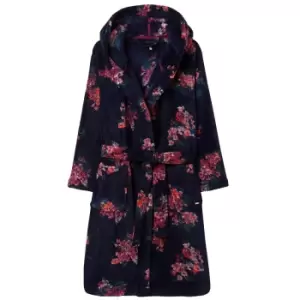 Joules Womens Rita Dressing Gown Navy Floral S/M