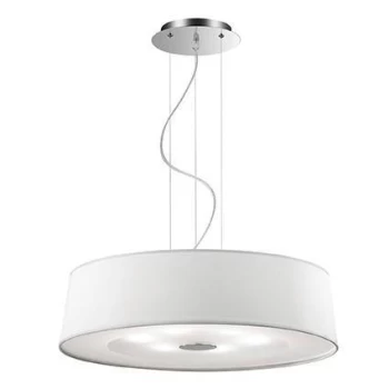 Hilton 6 Light Large Round Ceiling Pendant Chrome White, E27