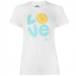 Slazenger Graphic T Shirt Ladies - White