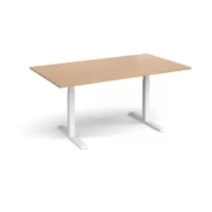 Elev8 Touch boardroom table 1800mm x 1000mm - white frame and beech top