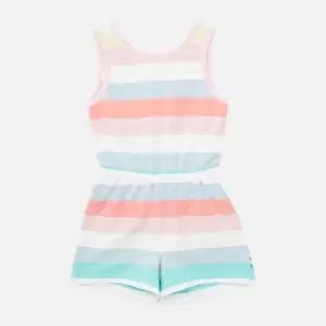 Joules Kids Jersey Playsuit - Multi Marl Stripe - 4 Years