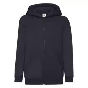 Fruit Of The Loom Childrens/Kids Unisex Hooded Sweatshirt Jacket (5-6) (Deep Navy)