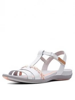 Clarks Tealite Grace Flat Sandal Shoes - White