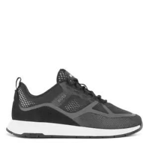 Hugo Boss Green Mesh Titanium Running Trainers In Black - Size 10