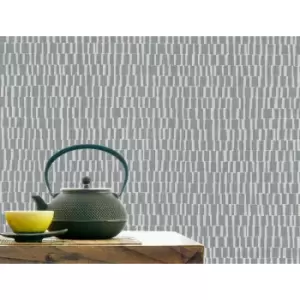 Belgravia Greenwich Geometric Wallpaper, Silver