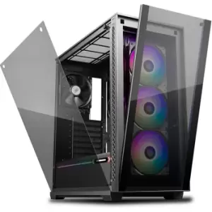 DeepCool MATREXX 70 ADD-RGB 3F E-ATX Mid Tower Black Case with AGB LED Fans & Light Strip