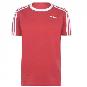 adidas Womens Essentials 3-Stripes T Shirt - Glory Red/White