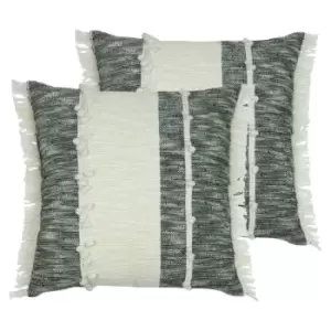 Furn. Otto Twin Pack Polyester Filled Cushions Black/Natural